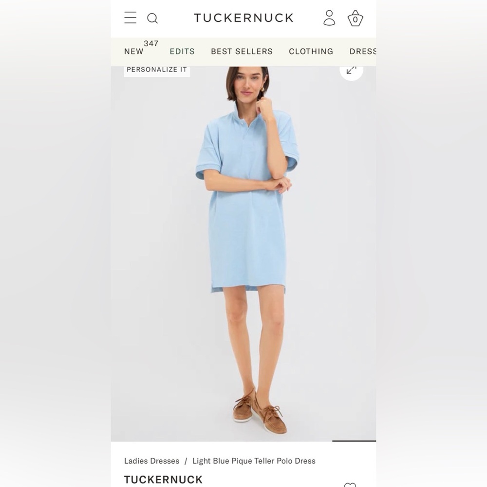 NWT Tuckernuck Light Blue Pique Teller Polo Dress